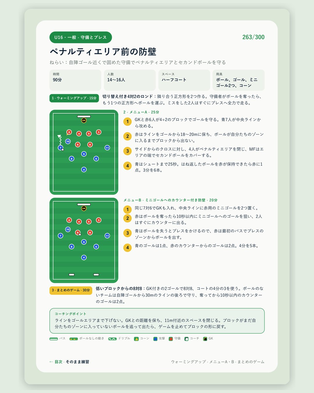 U16・一般 · 守備とプレス